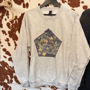 Gray Sweatshirt with Camo Bootstitch